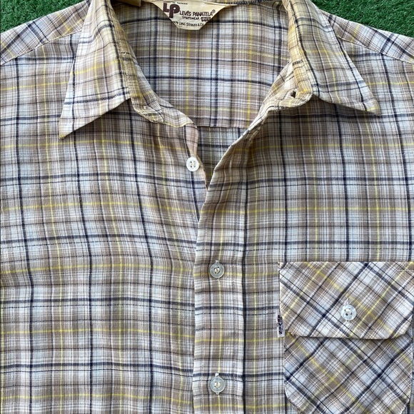Vintage 70’s Levi’s Panatela Big E Long Sleeve Button Up Shirt Men’s Size Small - Picture 4 of 9